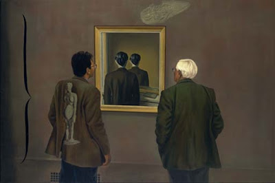 Atul Dodiya, Three Painters, 1996, oil & acrylic on canvas